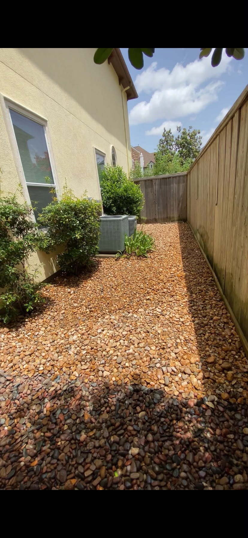 Stone ground cover installed in a residential landscape